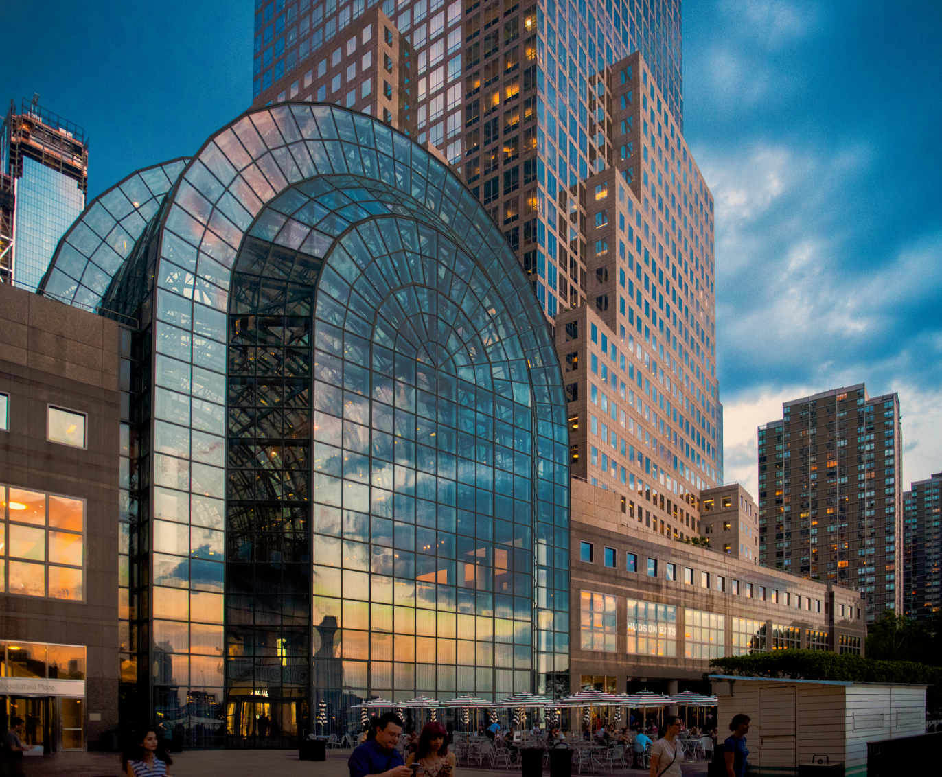 Winter garden at dusk image